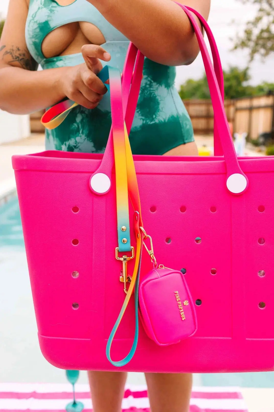 Cleo Neon Pink Poop Bag Dispenser | Vegan Leather The Little Pooch