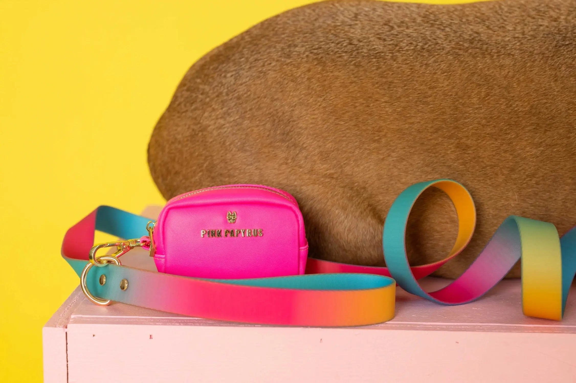 Cleo Neon Pink Poop Bag Dispenser | Vegan Leather The Little Pooch