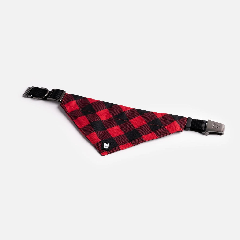 Poplin Bandana Dog Collar - Red Plaid Copper Nesoi