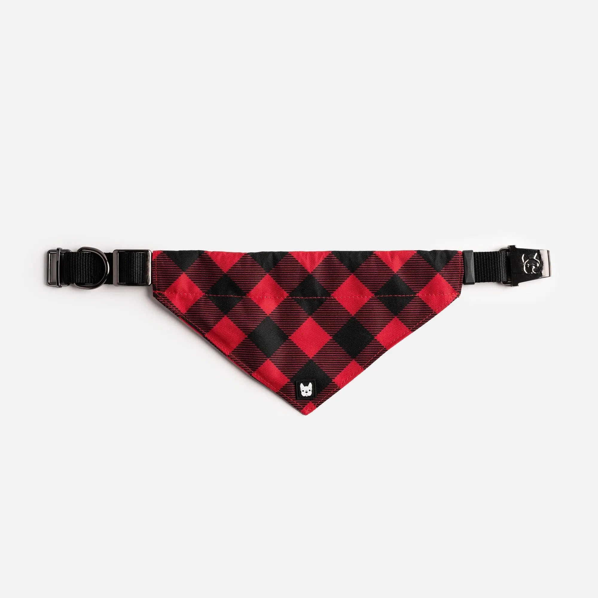 Poplin Bandana Dog Collar - Red Plaid Copper Nesoi