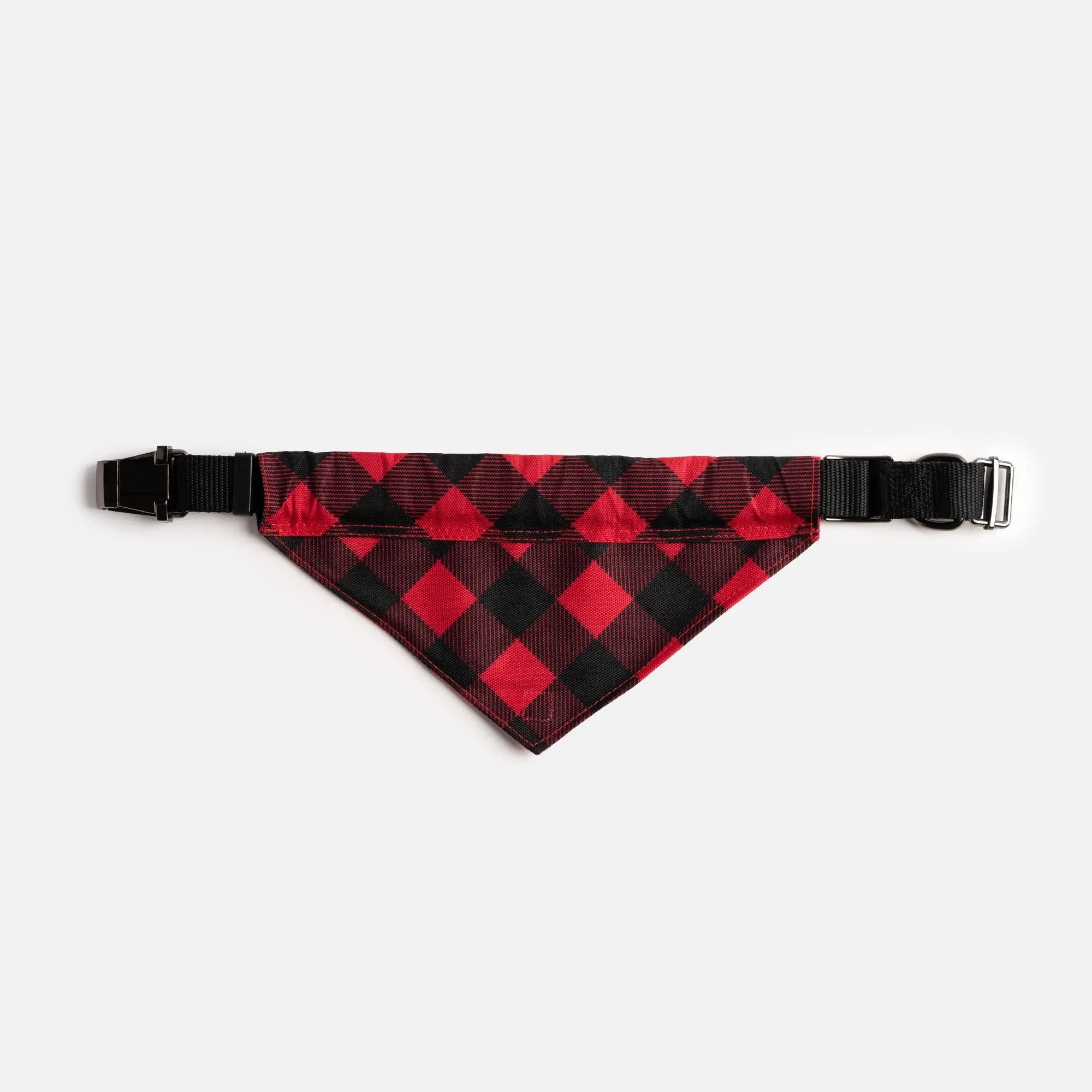 Poplin Bandana Dog Collar - Red Plaid Copper Nesoi