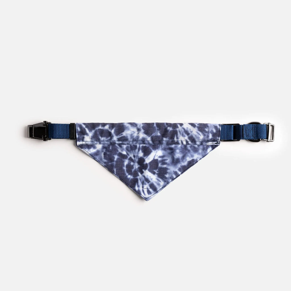 Poplin Dog Bandana Collar - Blue Tie Dye Copper Nesoi