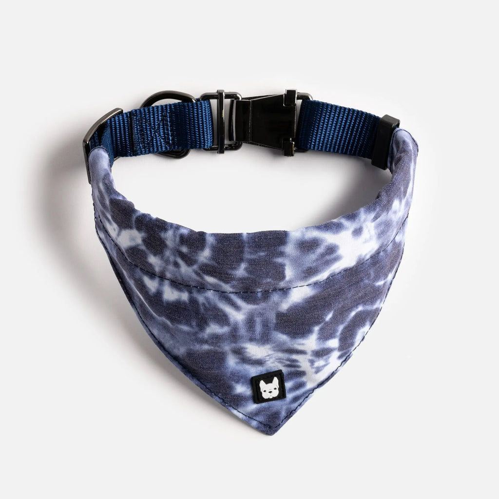 Poplin Dog Bandana Collar - Blue Tie Dye Copper Nesoi