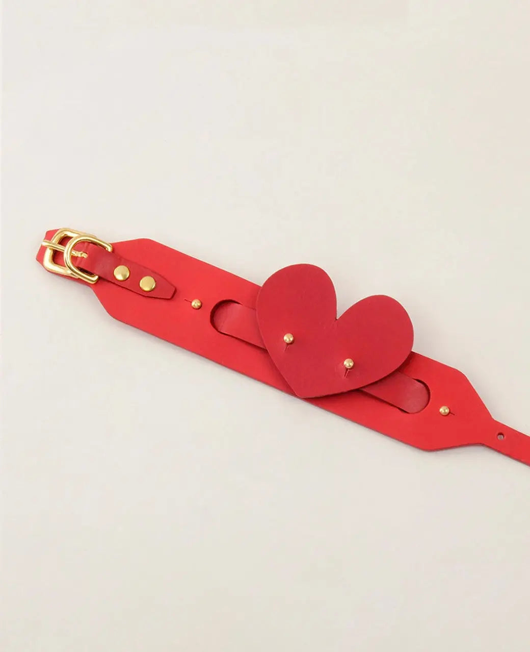 Leather Dog Heart Collar Accessory INDÓMITO