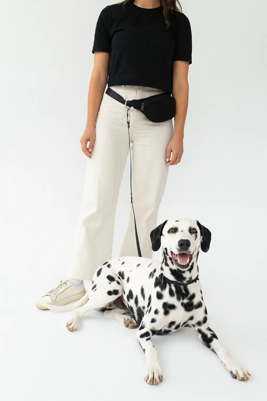 Dog Walking Sling Bag with Built-in Leash Springer