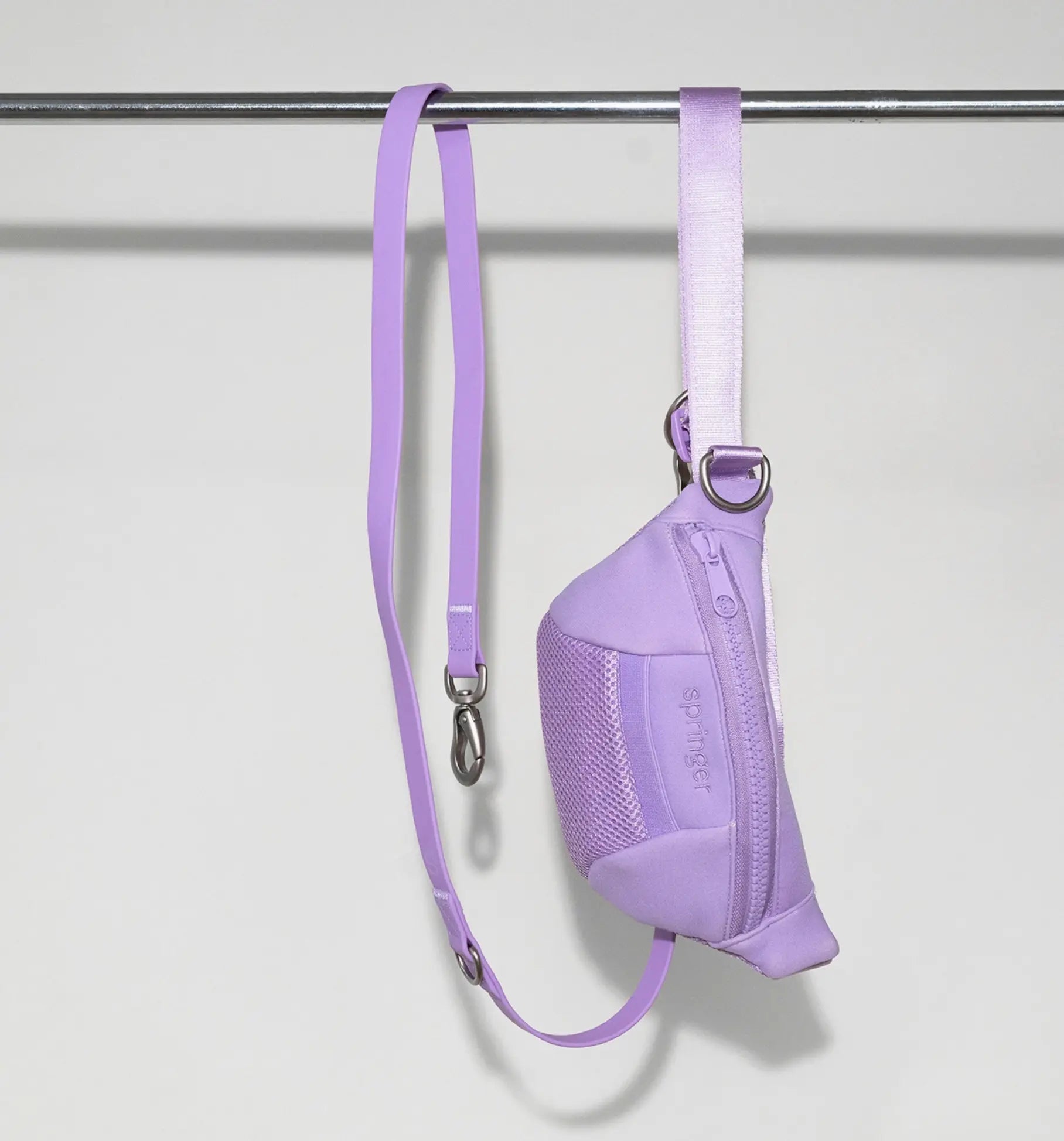 Dog Walking Sling Bag with Built-in Leash Springer
