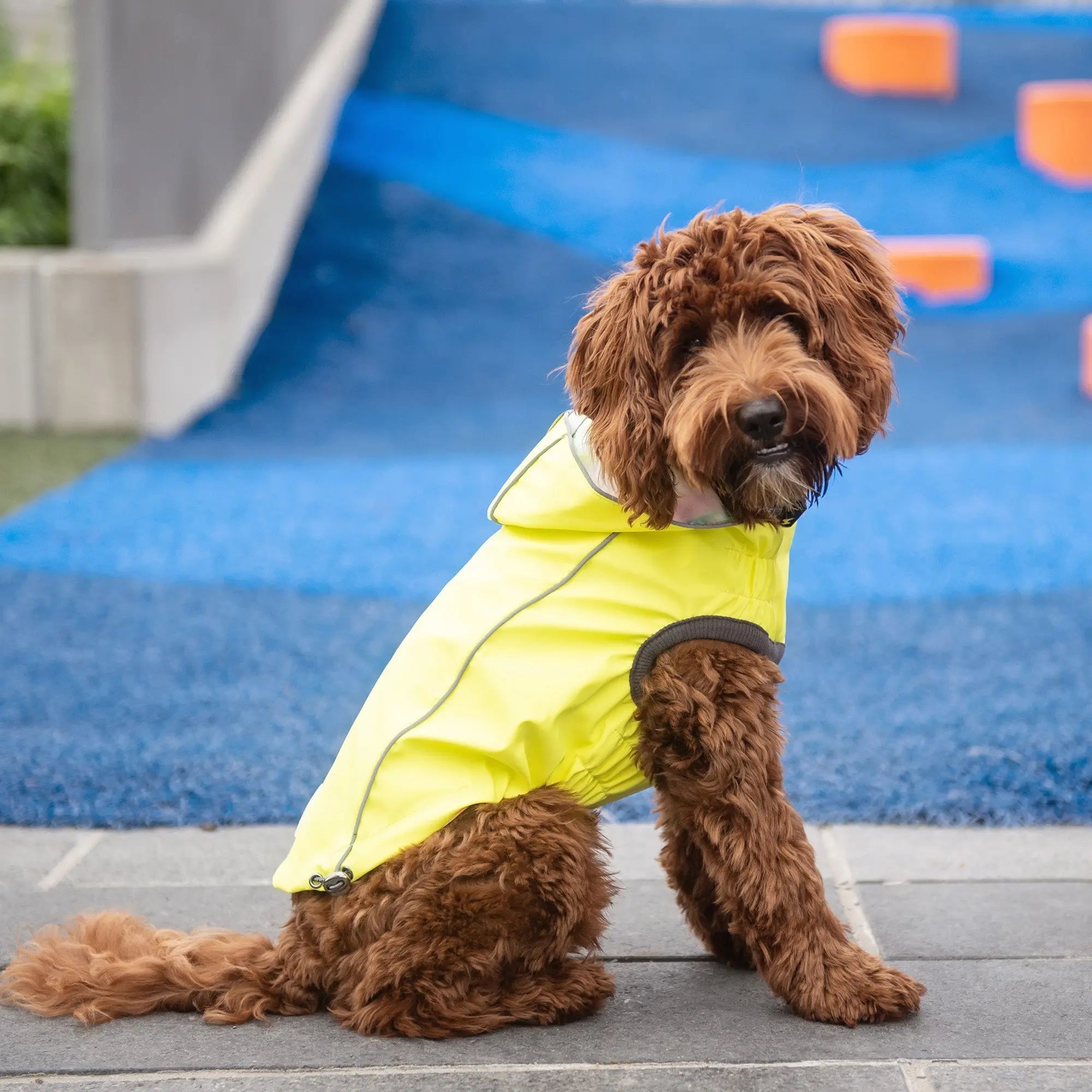 The Reversible Raincoat - Neon Yellow with Tie Dye Beige Antigone