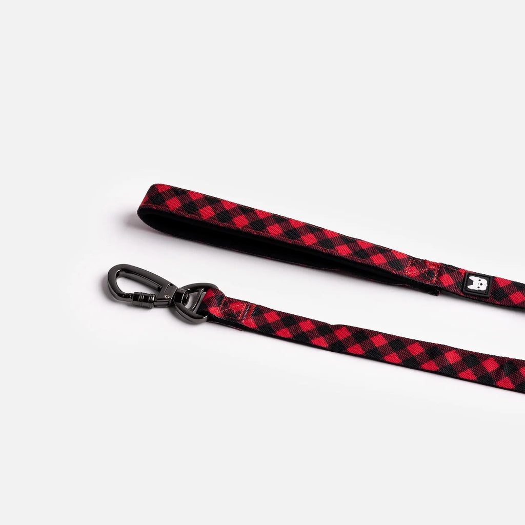 Poplin Dog Leash - Red Plaid Copper Nesoi