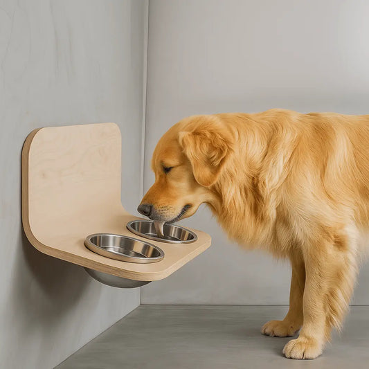 Modern Adjustable Wall-Mounted Feeding Bowl LOYA DINER a wall-mounted feeding bowl that redefines pet dining with its blend of comfort and style. Designed for cats and dogs of all sizes, this adjustable feeding solution ensures that your furry friends din