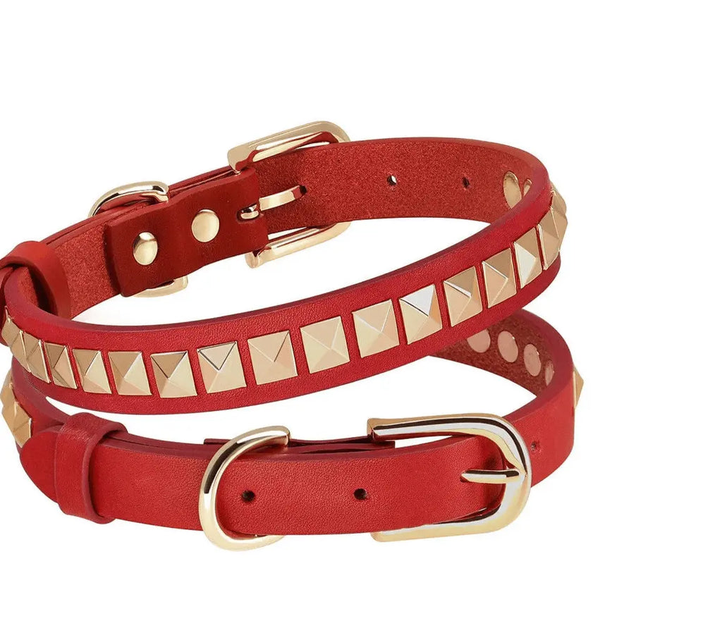 ROCKSTUD Leather Dog Collar Discover the ROCKSTUD Leather Dog Collar: chic, durable, and perfect for stylish pet parents. Elevate your pup's look today!Standard Collars
