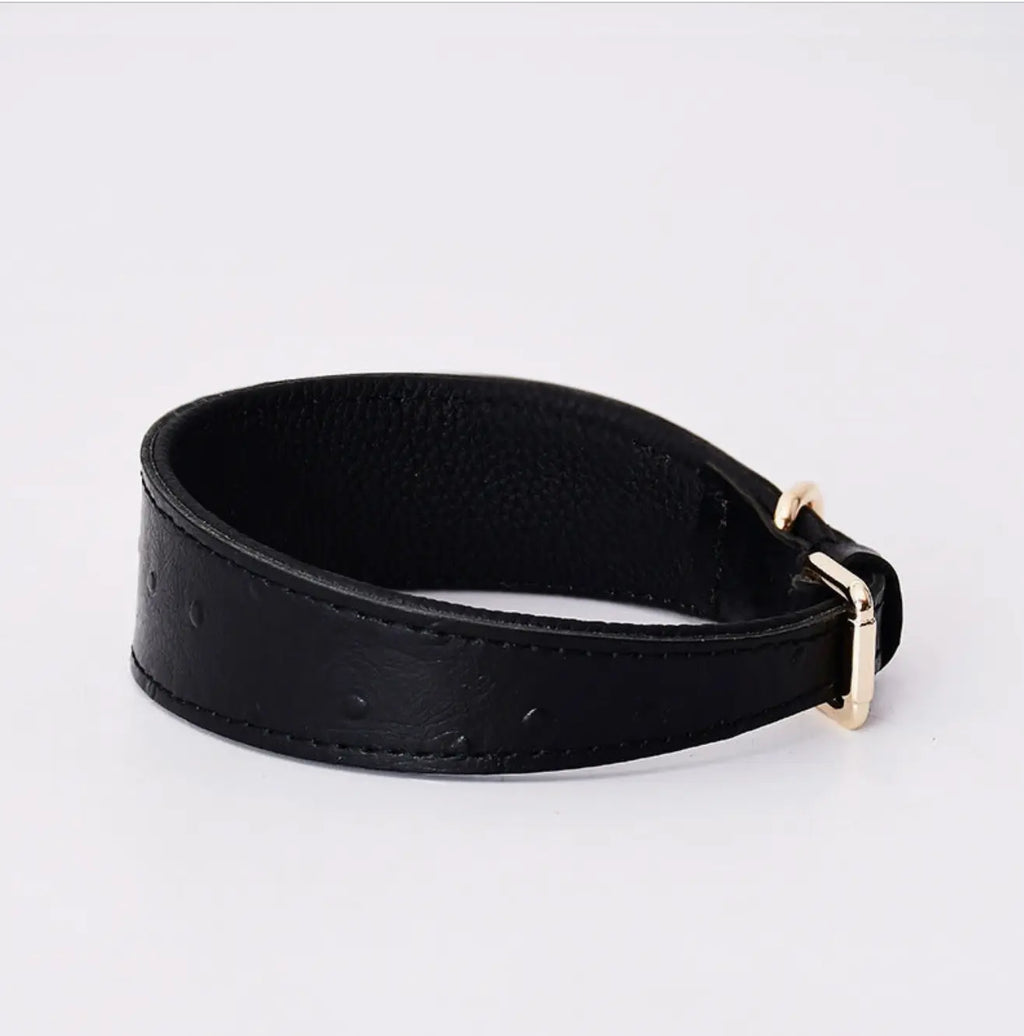 The Clyde Leather Solid Dog Collar The Little Pooch