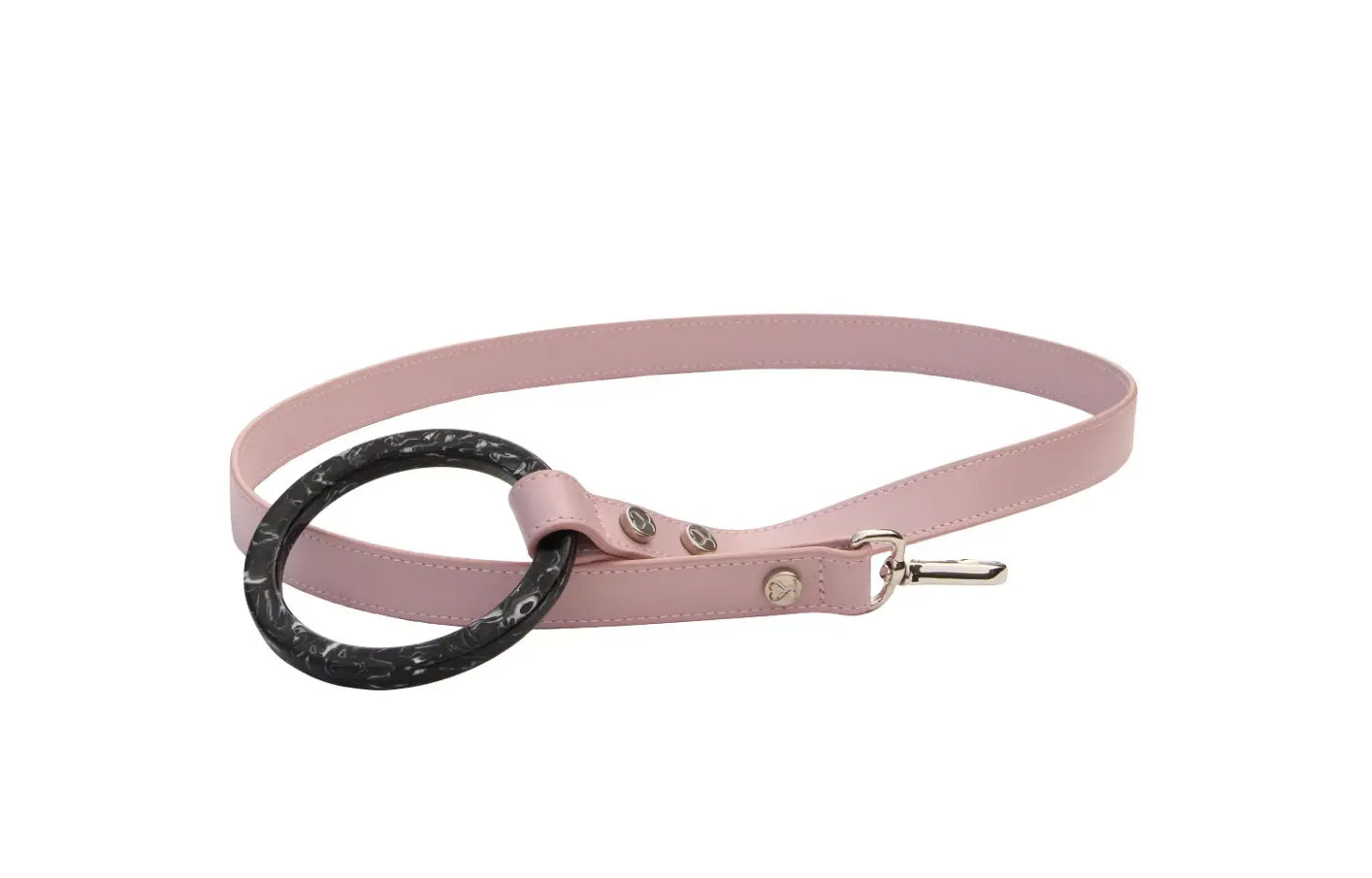 Long Susan Leather Dog Leash with Acrylic Handle Shaya Pets