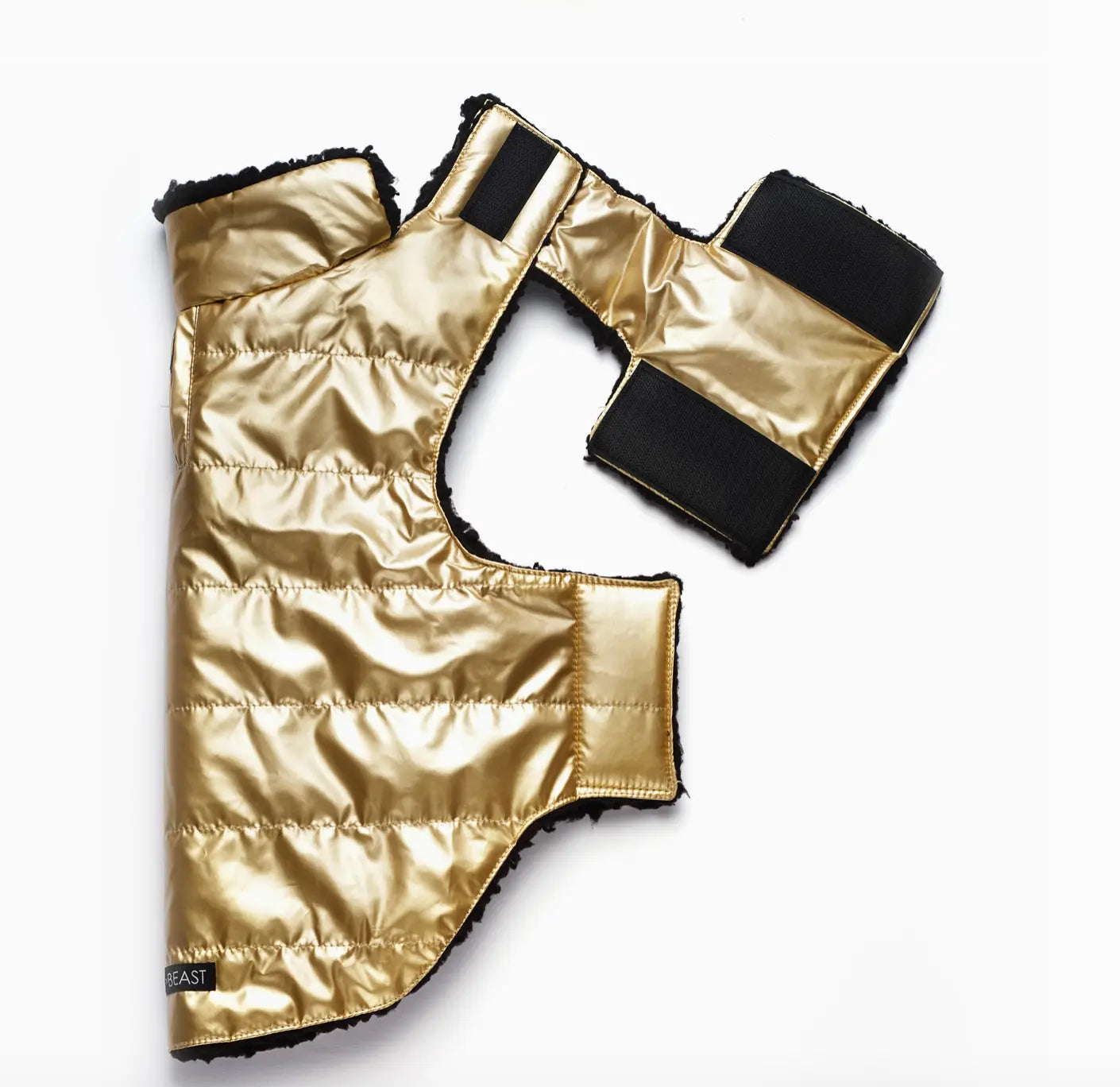 Metallic Puffer Vest, Silver Love Thy Beast