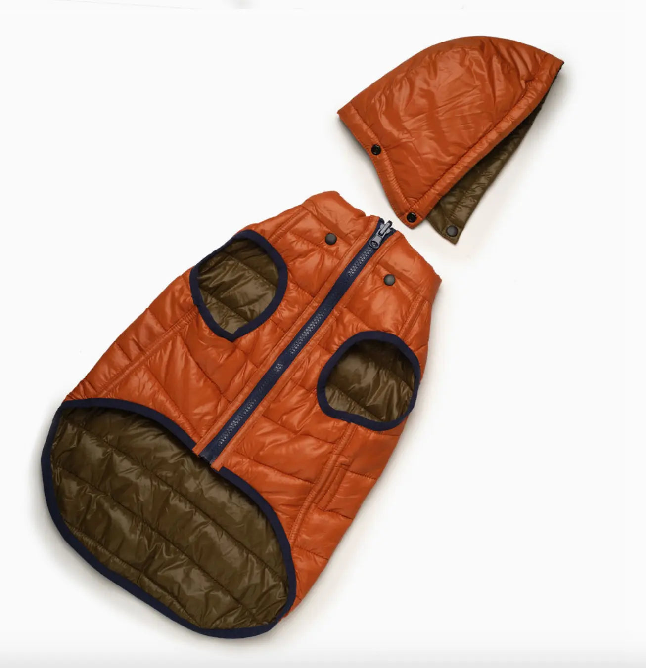 Reversible Puffer Jacket, Olive / Orange Love Thy Beast
