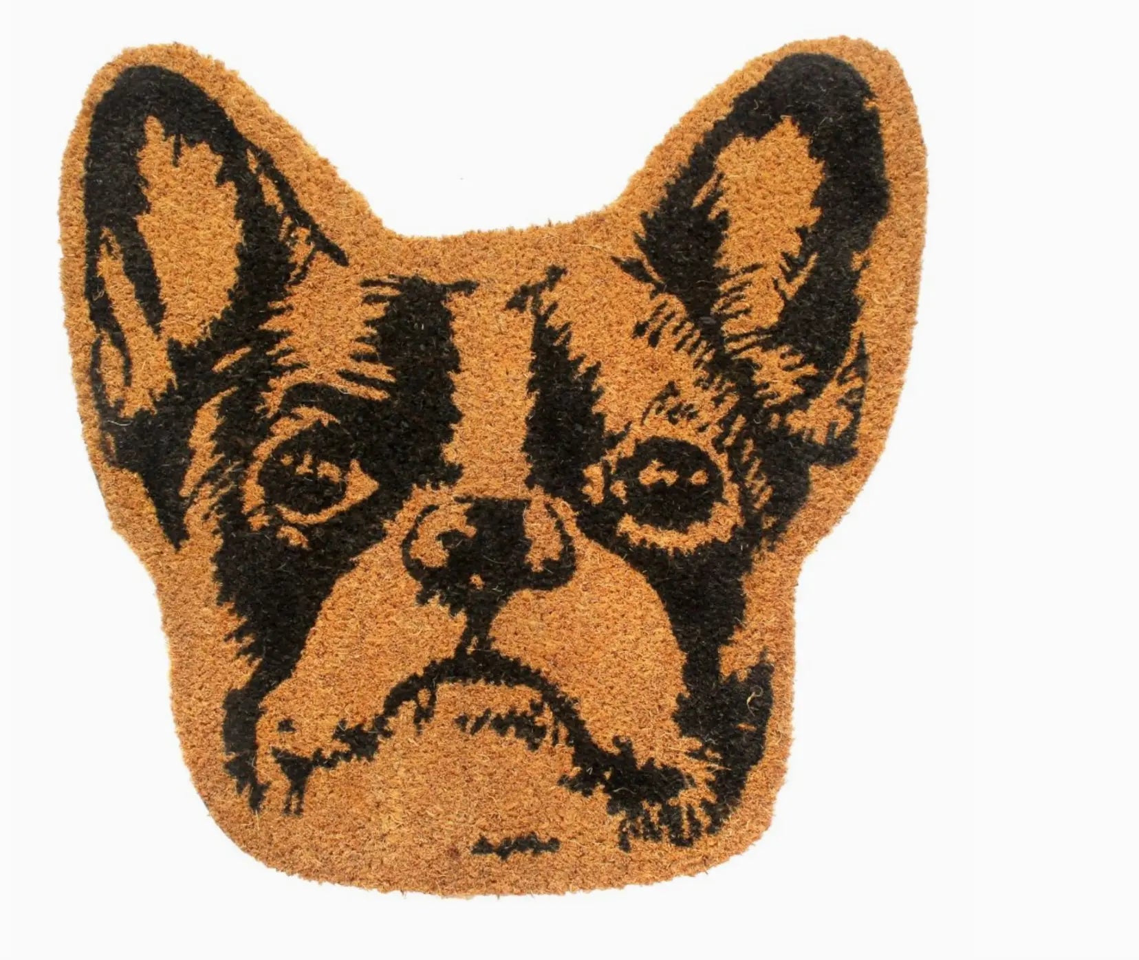 RugSmith Natural Tufted Terrier Head Coir Doormat, 20" X 20" RugSmith