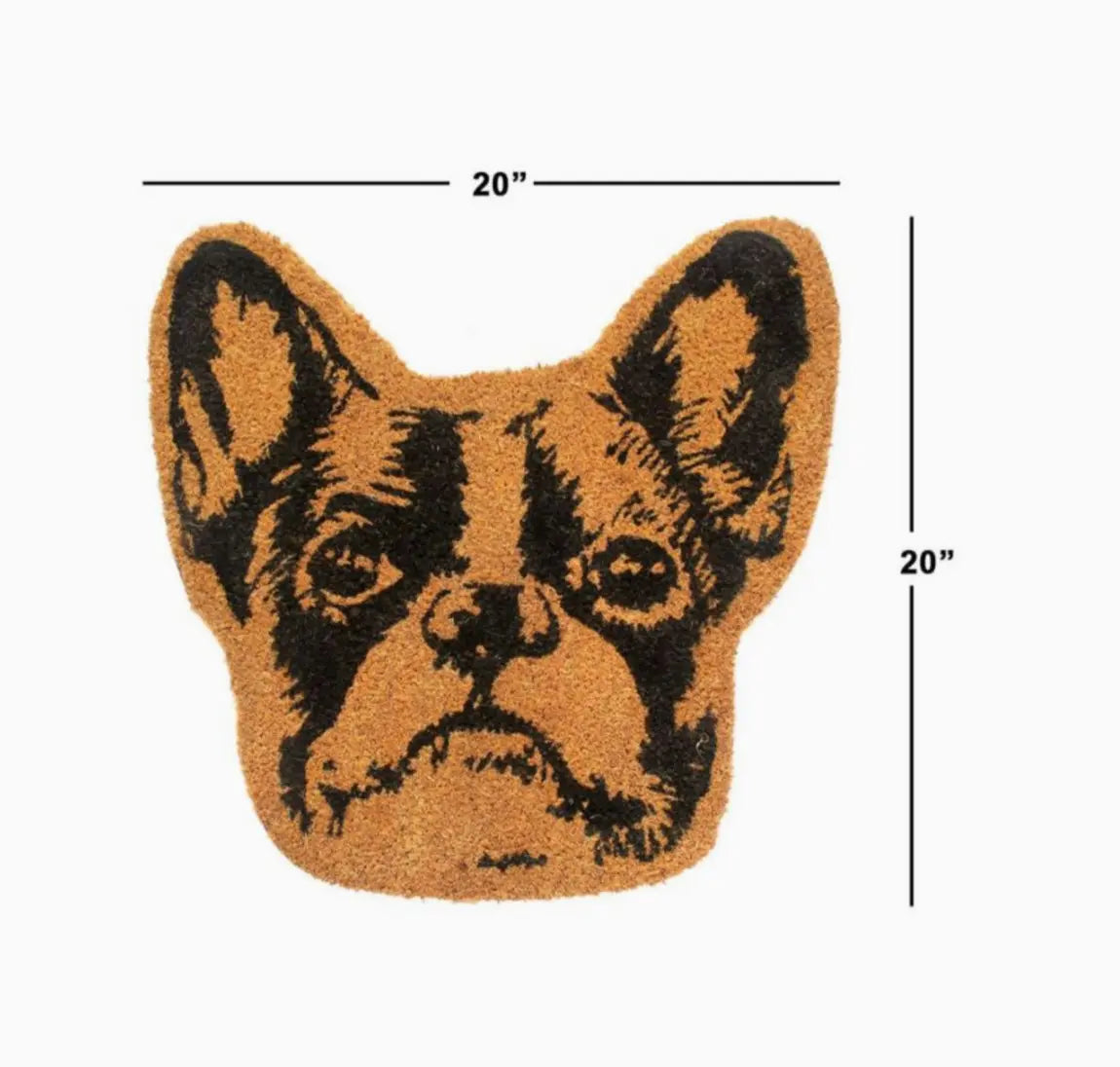 RugSmith Natural Tufted Terrier Head Coir Doormat, 20" X 20" RugSmith