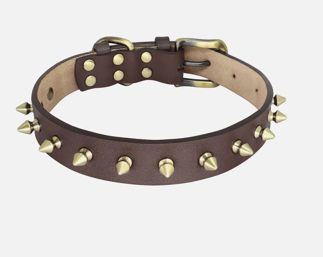 Spiked Studded Dog Collar with Metal Rivet Adjustable Heavy Duty Elevate your pet's style with our spiked studded dog collar. Soft and stylish, perfect for small to medium breeds. Shop cool chic dog accessories!Standard Collars