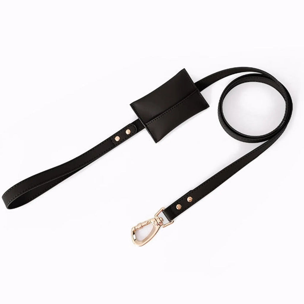 Loofie Vegan Leather Leash and Poop Bag All-in-One Hunting