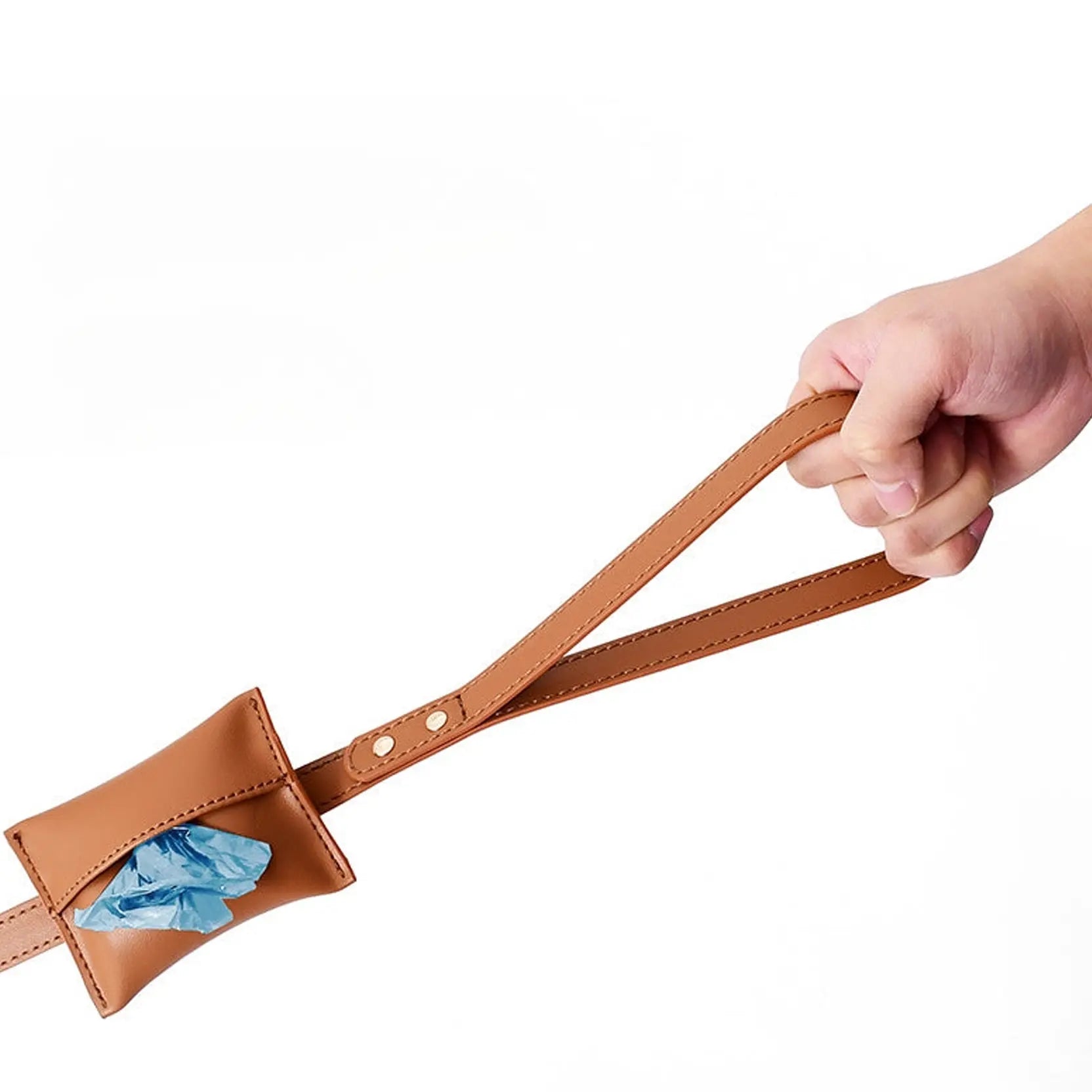 Loofie Vegan Leather Leash and Poop Bag All-in-One Hunting