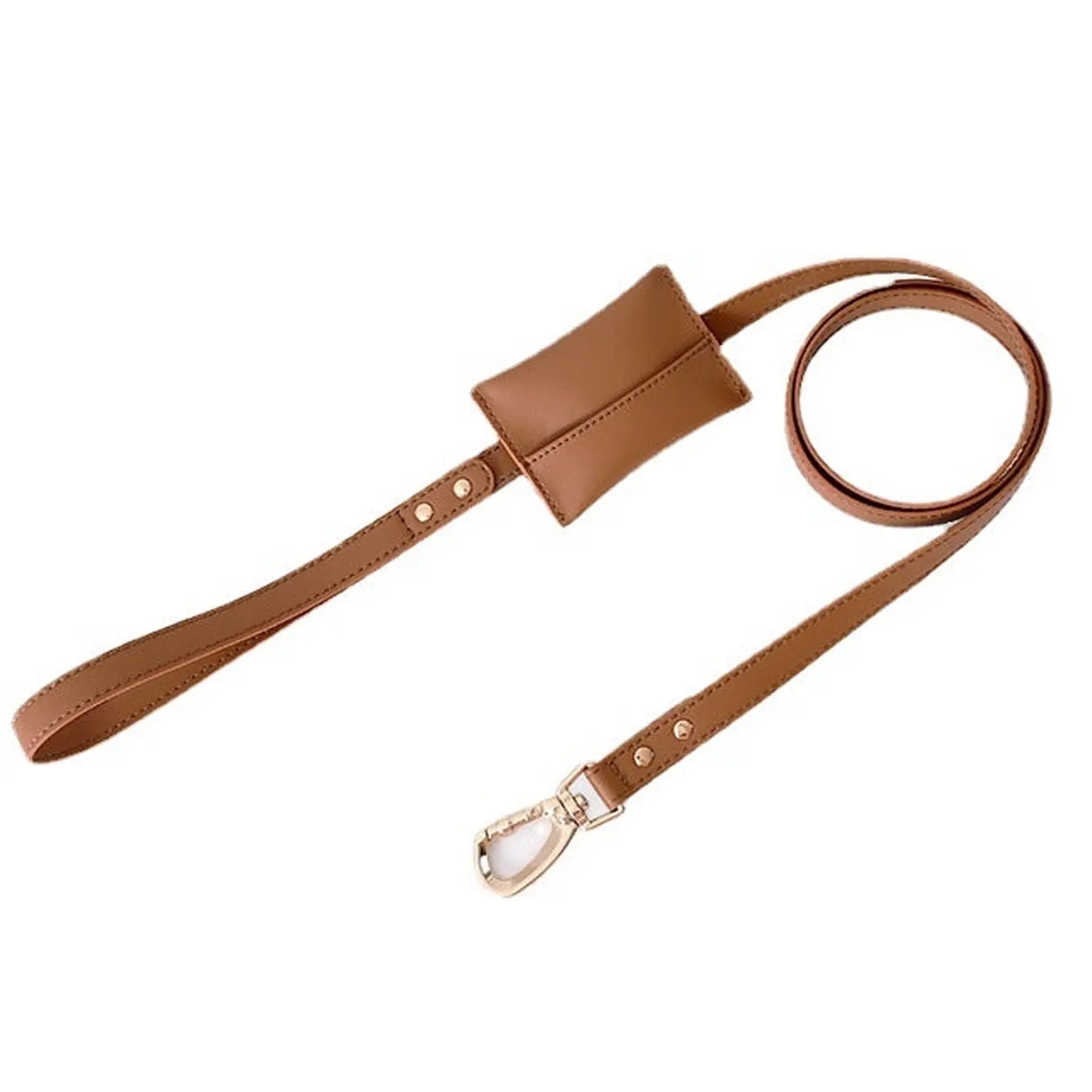 Loofie Vegan Leather Leash and Poop Bag All-in-One Hunting
